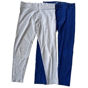 GAP and Joe Fresh size 8 polka dot leggings - 2 pairs gray and blue